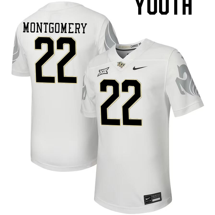 Youth #22 Myles Montgomery UCF Knights Big 12 Conference College Football Jerseys Stitched-Black